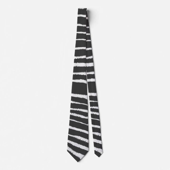Cool Zebra Print Striped Tie (Front)
