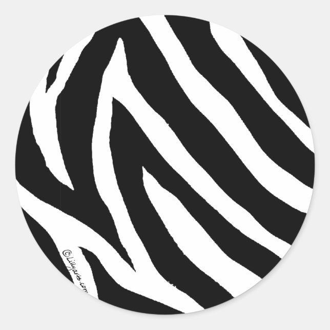 Cool Zebra Stripes Round Sticker (Front)