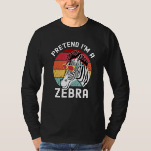 Cool Zebra Sunglasses Vintage Hipster Zebra Animal T-Shirt