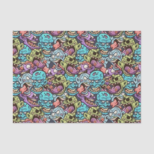 cool zombie Halloween party  Tissue Paper (Front)