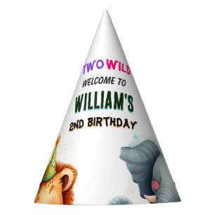 cool zoo zebra safari In Two The Wild 2nd Birthday Party Hat