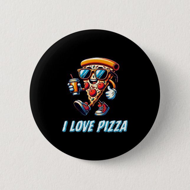 Cool Zza Slice Funny Food Lovers Kids Men And Wome 2 Inch Round Button (Front)