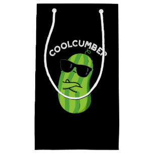 Coolcumber Funny Veggie Cucumber Pun Dark BG Small Gift Bag