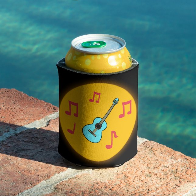 Cooler , can cooler, with guitar and music notes (In Situ Pool)