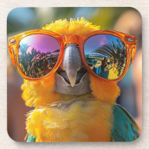 Cooler parrot on the beach