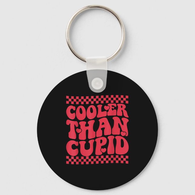 Cooler Than Cud Cute Valentine's Day Kids Boys Gir Keychain (Front)