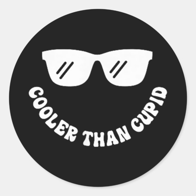 Cooler Than Cupid - Front And Back, Retro Valentin Classic Round Sticker (Front)