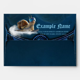 Cooler than the rest, the snowboarding snail. envelope