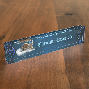 Cooler than the rest, the snowboarding snail. nameplate