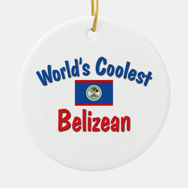 Coolest Belizean Ceramic Ornament (Front)