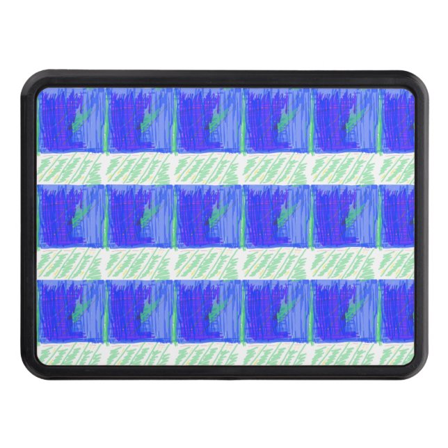 Coolest Blue Nautical  Abstract  Trailer Hitch Cover (Front)