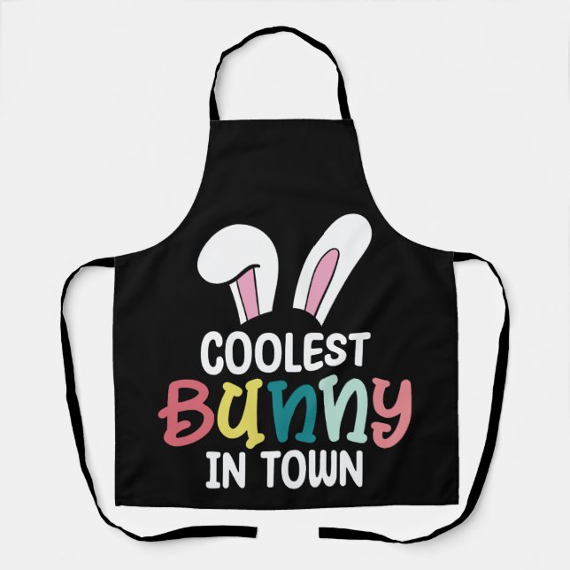 Coolest Bunny In Town Easter Bunny Rabbit Apron (Front)