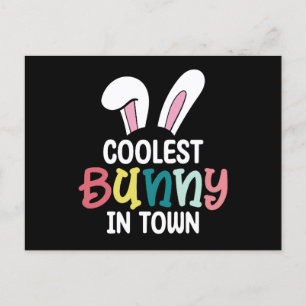 Coolest Bunny In Town Easter Bunny Rabbit Postcard