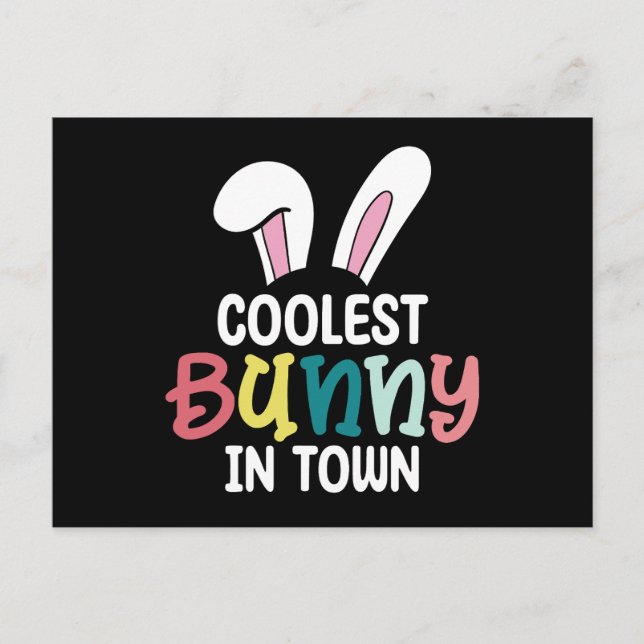 Coolest Bunny In Town Easter Bunny Rabbit Postcard (Front)