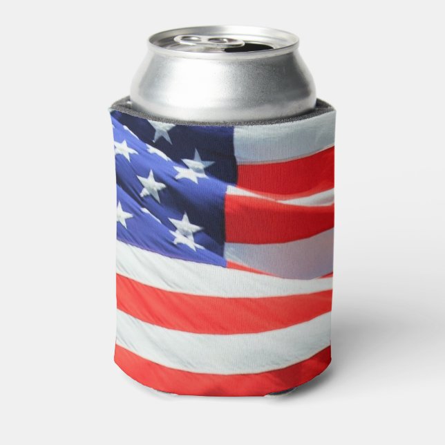 Coolest Can Cooler, American Flag, USA Can Cooler (Can Back)