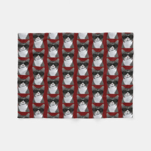 Coolest Cat In Town Fleece Blanket