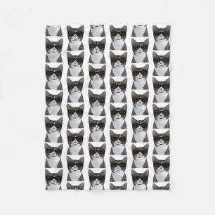 Coolest Cat In Town Fleece Blanket