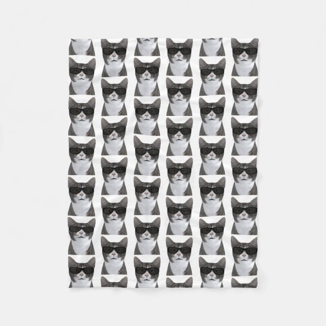 Coolest Cat In Town Fleece Blanket (Front)