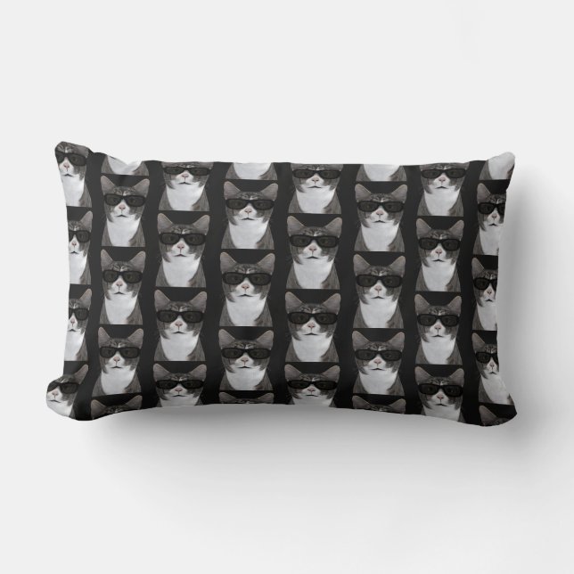 Coolest Cat In Town Lumbar Pillow (Front)
