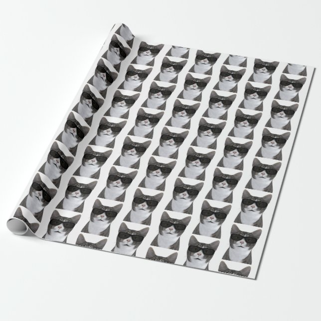 Coolest Cat In Town Wrapping Paper (Unrolled)