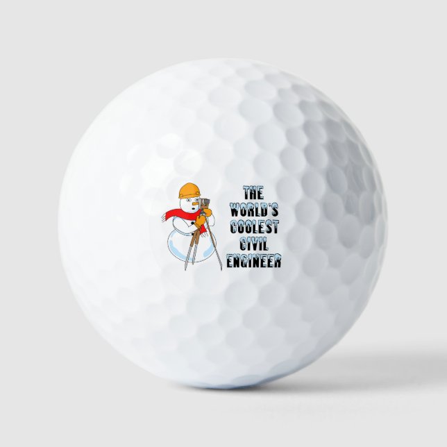 Coolest Civil Engineer Golf Balls (Front)