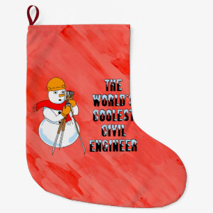 Coolest Civil Engineer Large Christmas Stocking