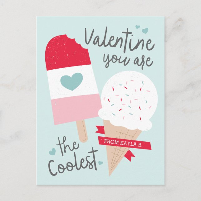Coolest Classroom Valentine Holiday Postcard (Front)