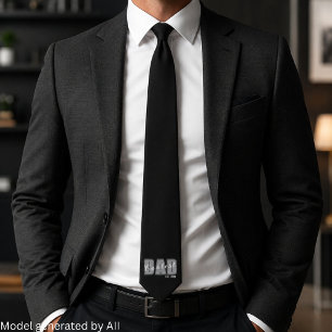 Coolest Dad Est. Custom Year White Script Dad Gift Tie
