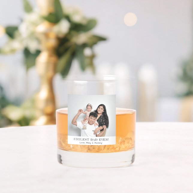 Coolest Dad Ever Photo Father's Day Simple Gift Whiskey Glass (Insitu (Wedding))