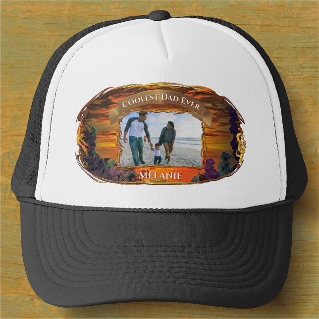 Coolest Dad Ever Sunset 2584 Trucker Hat (Creator Uploaded)