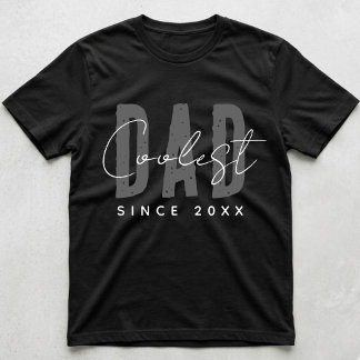 Coolest Dad Since 20XX Modern Funny Simple Preppy T-Shirt