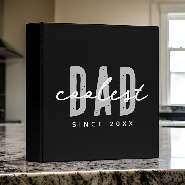 Coolest Dad Since 20XX Modern Simple Preppy Binder (Creator Uploaded)