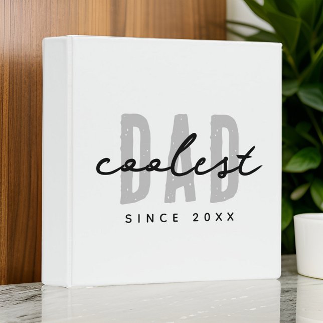 Coolest Dad Since 20XX Modern Simple Preppy Binder (Creator Uploaded)