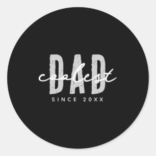 Coolest Dad Since 20xx Modern Simple Preppy  Classic Round Sticker