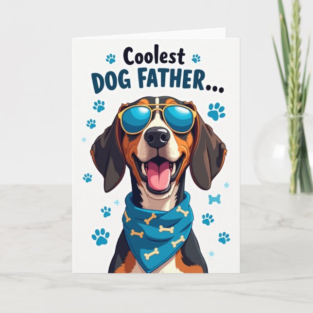 Coolest Dog Father Headshot Card (Front)