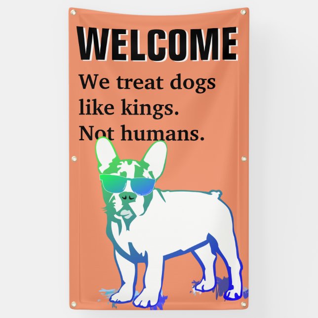 Coolest French Bulldog Boy Banner (Vertical)