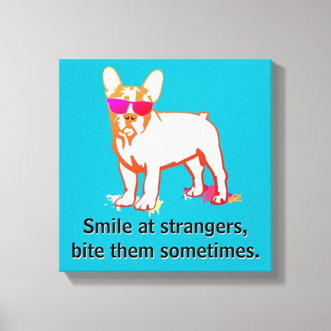 Coolest French Bulldog Boy Canvas Print (Front)