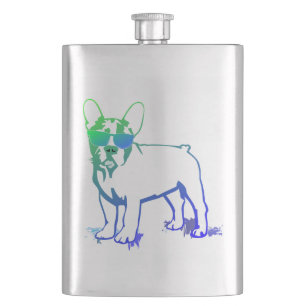 Coolest French Bulldog Boy Hip Flask