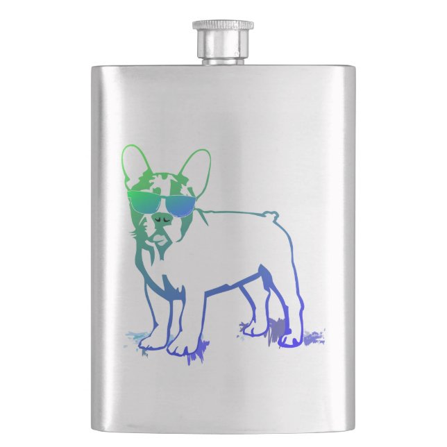 Coolest French Bulldog Boy Hip Flask (Front)