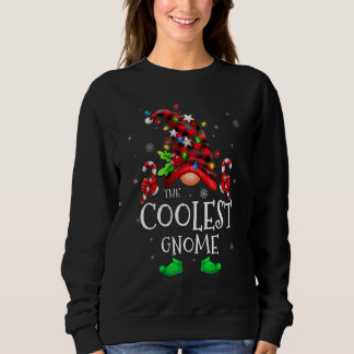 Coolest Gnome Buffalo Plaid Matching Family Christ Sweatshirt