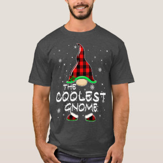 Coolest Gnome Buffalo Plaid Matching Family Christ T-Shirt