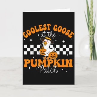 Coolest Goose At The Pumpkin Patch Autumn Fall For Card