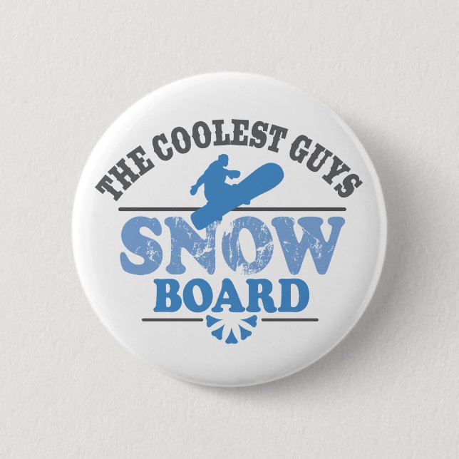 Coolest Guys Snowboard 2 Inch Round Button (Front)