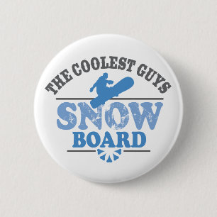 Coolest Guys Snowboard 2 Inch Round Button