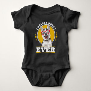 Coolest husky ever, husky mom, husky dad baby bodysuit