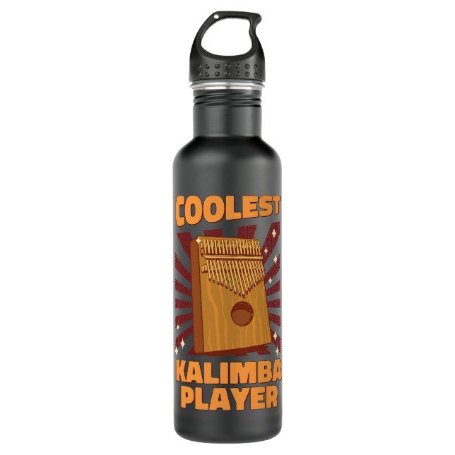 Coolest Kalimba Player Sound Instrument Kalimba 710 Ml Water Bottle (Front)