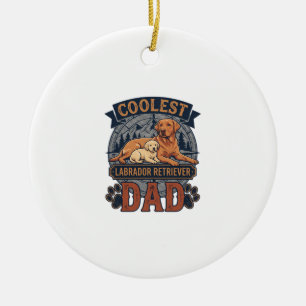 Coolest Labrador Retriever Dad Dog Mountain Paw Pr Ceramic Ornament