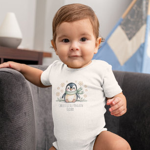 Coolest Little Winter Penguin Personalized Baby Bodysuit