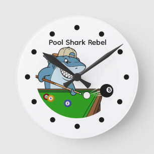 Coolest Man Cave Pool Shark Rebel Wall Clocks