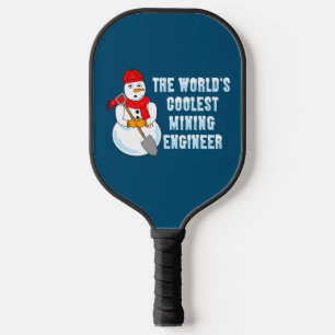 Coolest Mining Engineer Snowman Pickleball Paddle